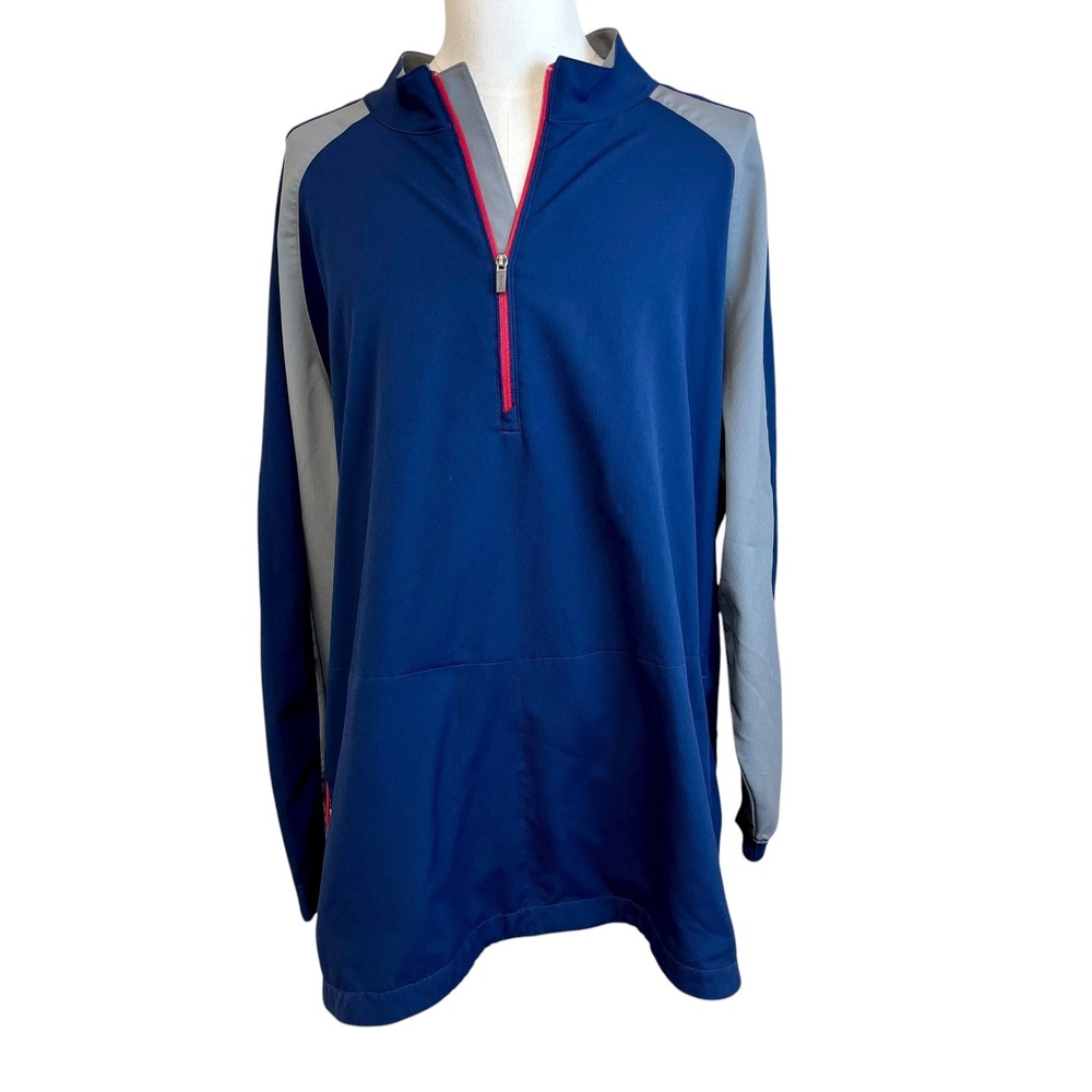 REEBOK Golf Blue Pullover Wind Jacket Mens Sz 4XL Half Zip Long Sleeve‎